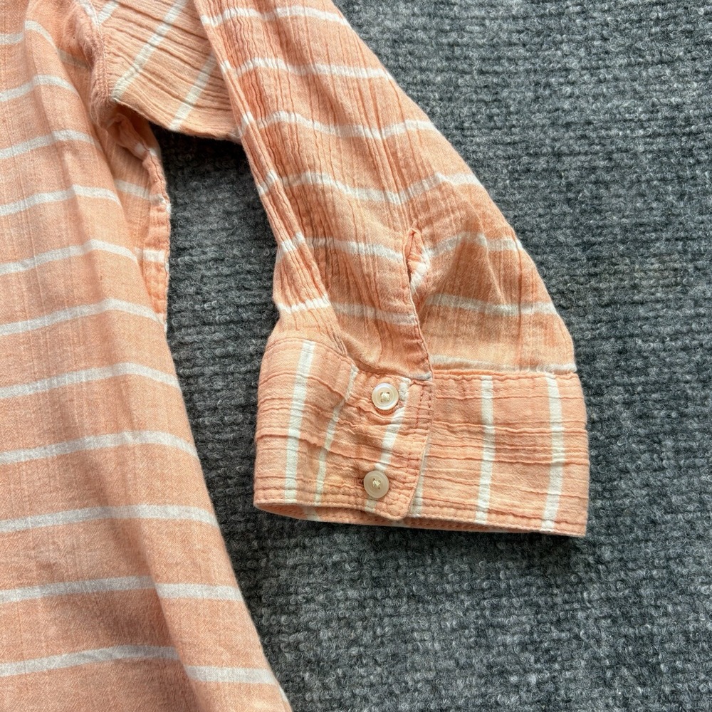 St. John's Bay Popover Tunic Women's XL Peach Stripe Cottagecore Sheer Coastal‎ - Picture 4 of 14
